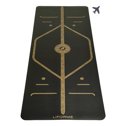 Liforme Travel Yoga Mat — 2mm Lightweight Eco-Rubber with Alignment Guides