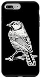 Installation facile Oiseau Chardonneret Blackwork Coque pour iPhone 7 Plus/8 Plus
