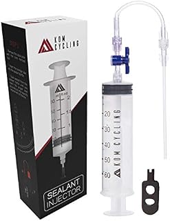 KOM Cycling Tubeless Sealant Injector Syringe and Presta Valve Core Removal Tool by Designed for Stans No Tubes sealant and Other sealants 