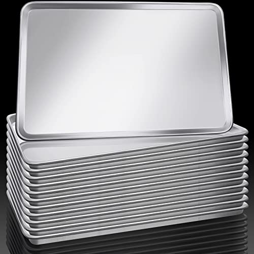 12 Pcs Baking Sheet Aluminum Baking Pans Set Cookie Sheet Nonstick Sheet Pans For Baking Non Toxic Sheet Tray Oven Tray Sheet Pan For Bakeware Roasting Cooking Oven Safe, Easy To Clean, 24 X 16 X 1.2" #TOP24