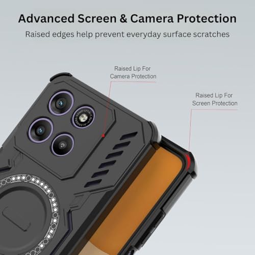 Image of Back Cover Case for Motorola Moto Edge 60 5G | 360 Protection Mobile Phone Case Mag-Safe | Motorola Edge 60 Back Cover | Moto Edge 60 Back Cover 5+G - Black TPU+PC