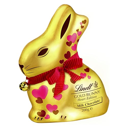 Lindt Gold Bunny Hearts Milk Chocolate Easter Bunny 200g Iconic Foil Wrapped Bunny Easter Chocolate for Sharing Easter gift