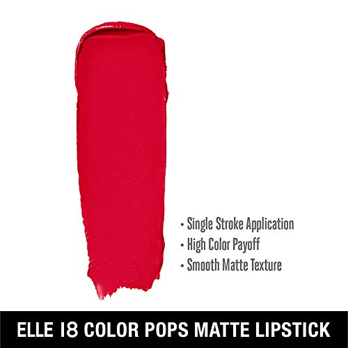 Image of Elle18 Color Pops Matte Lipstick R37, Ravishing Red, 4.3 g