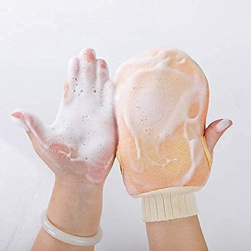 LYDL 3PCS Bathing Exfoliating Set Back Scrubber,Sponge Loofah Ball,Loofah Glove|Double Side Scrubbing Strap|Dead Skin Remove Body Scrubs for Men&Women for Skin Deep Cleaning (Random Color) (Pack of 1) 1