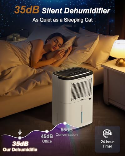 Image of 5000 Sq. Ft. Dehumidifier for Basement, Update 50 Pint Quiet Dehumidifiers for Home with Drain Hose, Smart Humidity Control, 24H Timer & Child Lock, Ideal for Large Rooms, Bedroom, Garage
