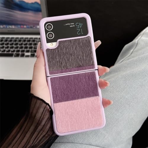 Coque Samsung Z Flip 4 antichoc peluche violette anti-glisse