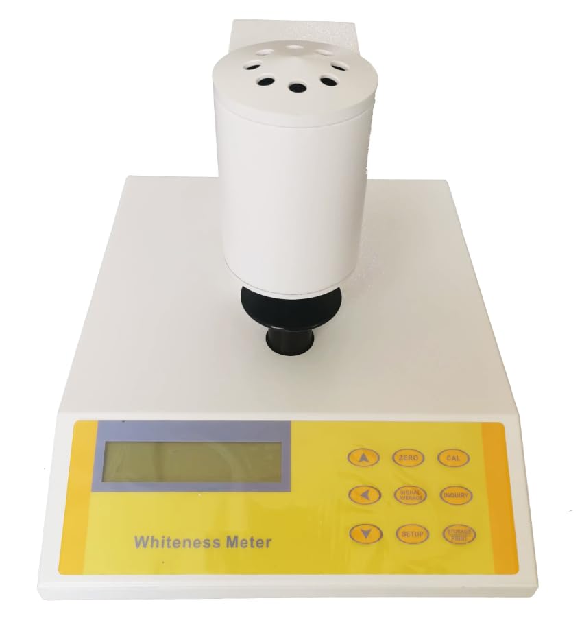 VTSYIQI Digital Whiteness Meter Leucometer Paper Surface Powder Whiteness Tester with R457 Blue Light Whiteness Range 0~120 Illumination D65 Accuracy ±0.1 Aperture ?30 for White Paper/Flour/Paint