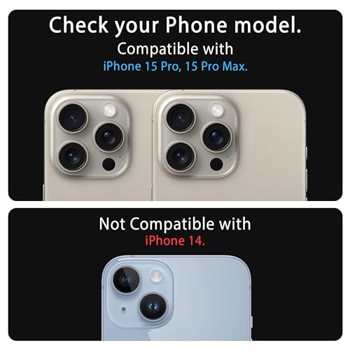 Image of ArmourPro Premium Camera Lens Protector Tempered Glass Compatible For iPhone 15 Pro max and iPhone 15 Pro Tough HD Individual Aluminum Alloy Rings 9H Camera Cover , Scratch-Resistant,Camera Lens Protection| Natural Titanium