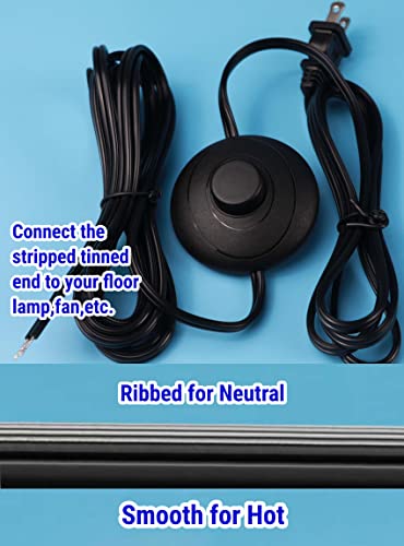 Image of 13.1ft /4m On /Off Extension Cord Foot Switch Pedal, Switch in Middle of Cord, 2-Prong Polarized Plug and Plug in Outlet AWG18 250VAC Step Switch Floor Lamp Christmas Tree Light Push Button