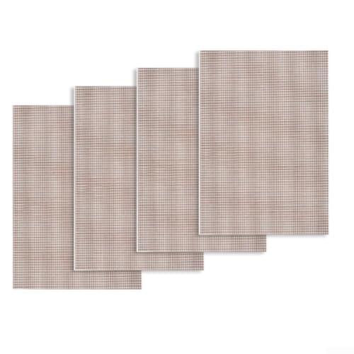 Alfombrillas reutilizables para parrilla de barbacoa, antiadherentes, con revestimiento de PTFE, para hornear, para acampar al aire libre, picnic, cocina, 40 x 30 cm, 4 unidades (marrón 36 x 42 cm)