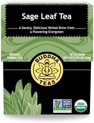 Buddha Teas Organic Sage Leaf Tea - Herbal Tea, Caffeine Free