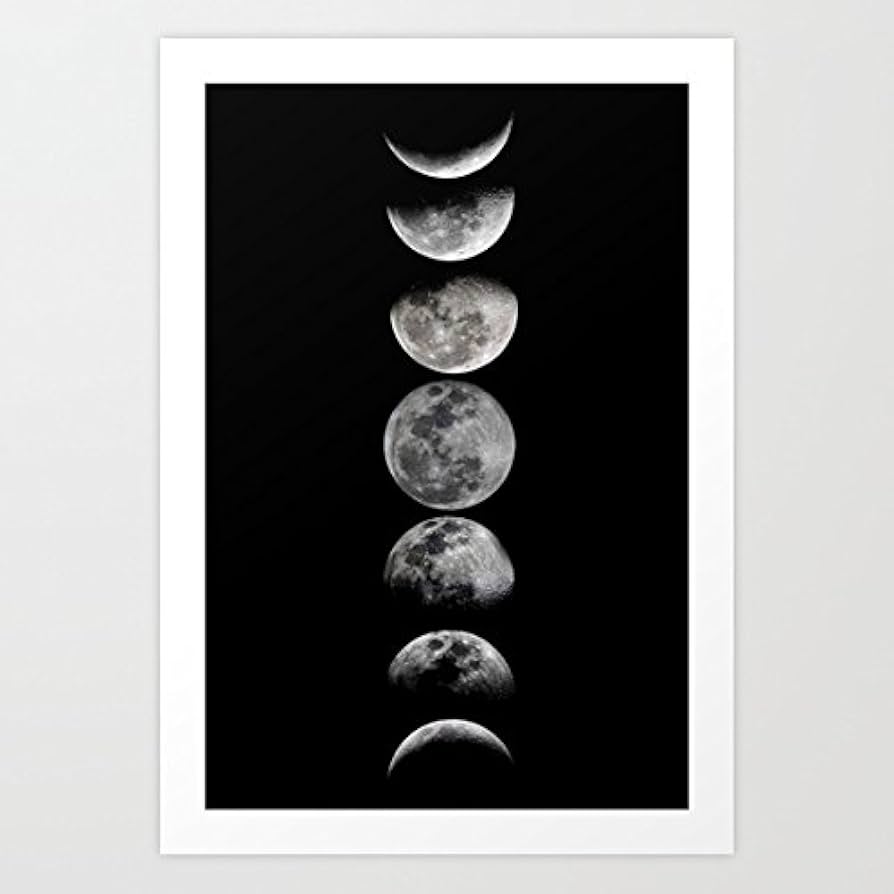 「MOON.」CLARITY ART Amazon.com: Phases of the Moon Art Print Canvas Wall Art For