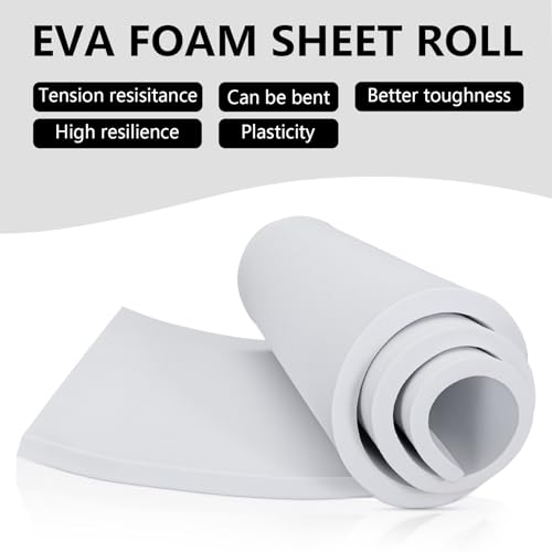 Image of 15mm Thick White Eva Foam Cosplay Sheets roll, 13.9 inch x 39 inch Premium eva Craft Foam for Cosplay Costume by MEARCOOH