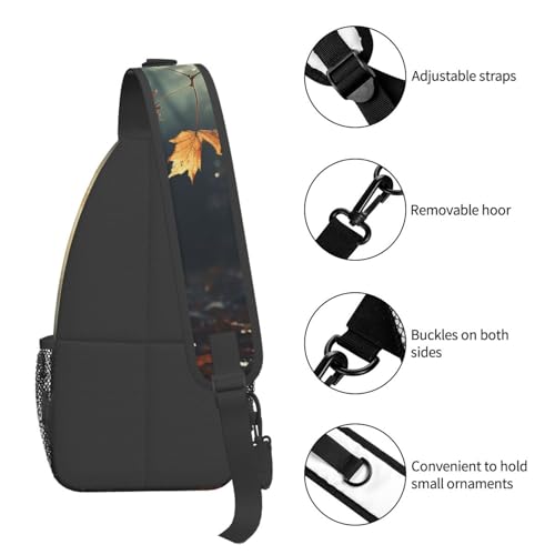 Mochila Bandolera Pequeña para Senderismo Unisex Negra miniatura 5