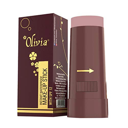 Image of Olivia Instant Waterproof Makeup Stick with SPF 12-04 Natural Rose | 3-in-1 Foundation, Concealer & Moisturizer | Sweatproof, Long-Lasting Base Makeup | Evens Skin Tone & Hides Blemishes