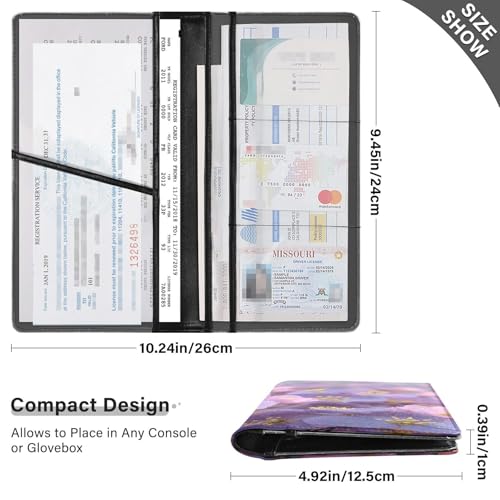 Car Registration and Insurance Holders Floral Photo Print, PU Leather for License Documents Cards3