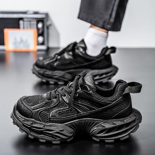 Mens Fashionable Chunky Platform Sneakers lace up Casual Non Slip Shoes Suitable for Walking Driving Work and Daily use4
