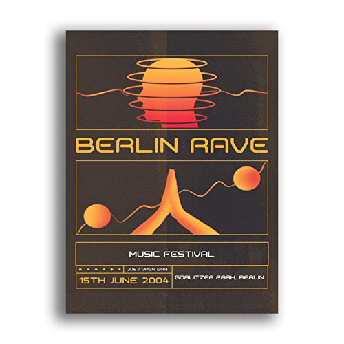 Berlin Rave Berlin Techno music poster Techno Poster Trans Music Poster Electro music - Living Room Prints Art Riproduzione