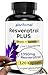 Produktbild 120 Resveratrol PLUS Kapseln mit 1350mg Resveratrol hochdosiert mit 100:1 Extraktverhältnis - veganer Resveratrol PLUS Komplex von plantomol® - nur 2 Kapseln/Tag - hochdosiert mit Piperin & Mangan