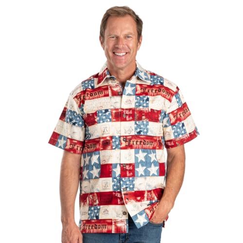 American Summer Patriotic Hawaiian Shirt (XXLarge, Multi)