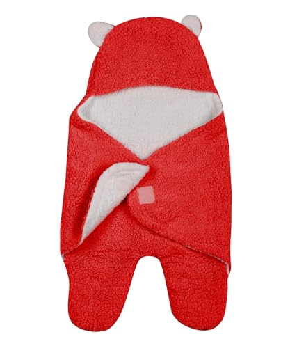 Image of New Born Multi-Purpose Baby Boy's and Baby Girl's Blanket and Sleeping Bag (Red, 0-6 Months)