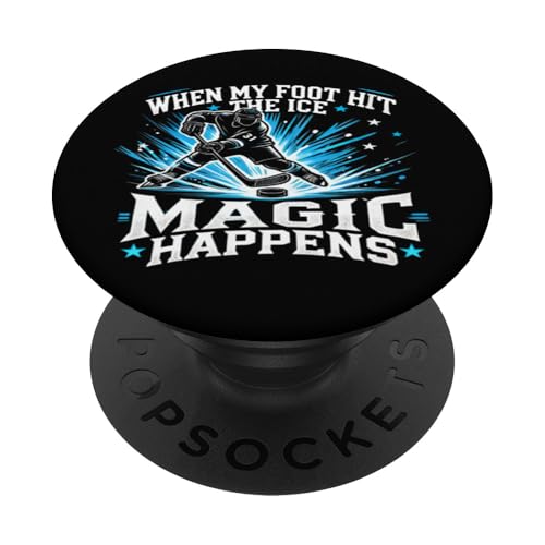 Funny Ice Hockey Themed Sport Athlete Athletic Men Gift Idea PopSockets Adhesive PopGrip