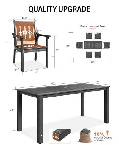 Image of YEFU Outdoor Patio Chairs Set of 2: All Weather Outdoor Dining Chairs with Wide Curved Seat and Backrest - Plastic Patio Chairs for Outside Backyard /Garden /Pool /Porch /Deck 350lbs Capacity Grey