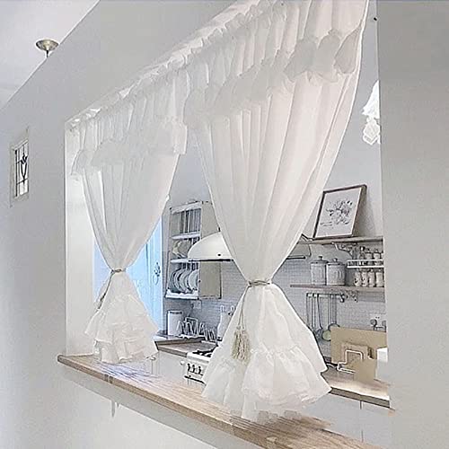 Cortina opaca de partición LUNEZY, cortinas cortas térmicas para ventana y armario 2