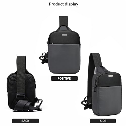 Image of WILDHORN Mini Sling Bag for Men & Women | Anti-Theft Crossbody Sling Bag | Small Chest Bag & Fanny Pack for Travel, Running, Hiking & Sports (Black & Dark Grey)