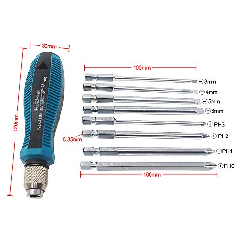 9 in 1 Precision Screwdriver Bit Set Handle Multi-function Screw Driver Magnetic Multi-use Slotted Phillips Hand Tools No.8108