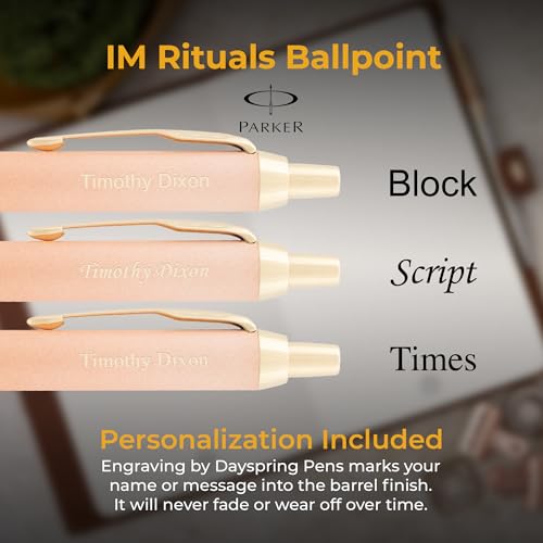 Engraved Parker IM Writing Rituals Ballpoint | Personalized Orange Gold Trim Luxury Executive Pen | Premium Professional Gift for Business Leaders
