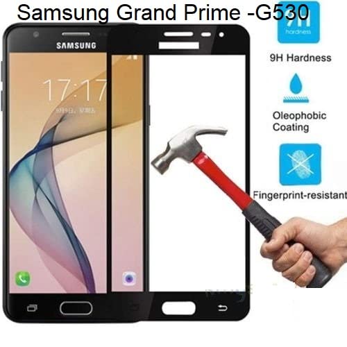 Image of Screen Protector for Samsung Galaxy Grand Prime | (G530) -Black Tempered Glass Edge-to-Edge 6D Screen Guard With Installation Kit