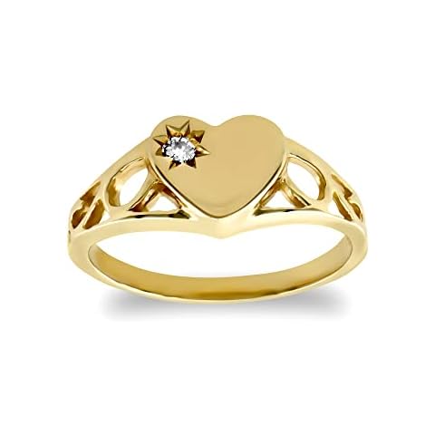 Jewelco London 9ct Gold Heart Signet Ring Cover