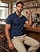 MAGCOMSEN Golf Shirts for Men Short Sleeve Polo T Shirts Cotton Pique Polo Shirt Casual Work Shirts Moisture Wicking Golf T-Shirt Navy, XL