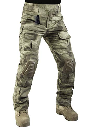 ZAPT Taktische Hose mit Kniepolstern, Airsoft, Camping, Wandern, Jagd, BDU, Ripstop, Kampfhose, 13 Arten, Armee-Camouflage-Uniform, Militärhose (AU Camo, M34) Cover