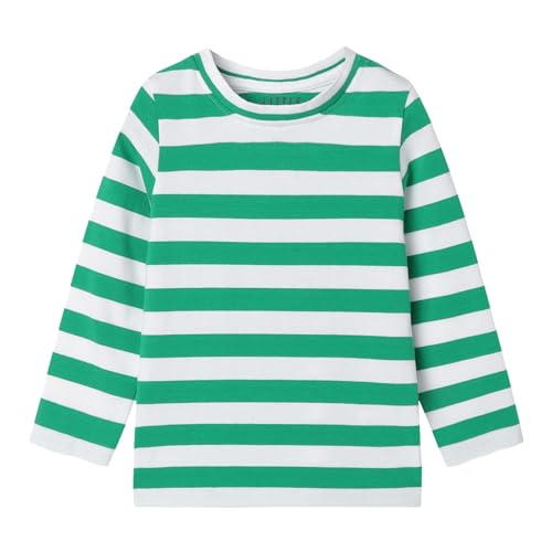 Image of LittleSpring Unisex Kids Long Sleeve Striped Tee Shirt Tagless Crew Neck Cotton T-Shirt