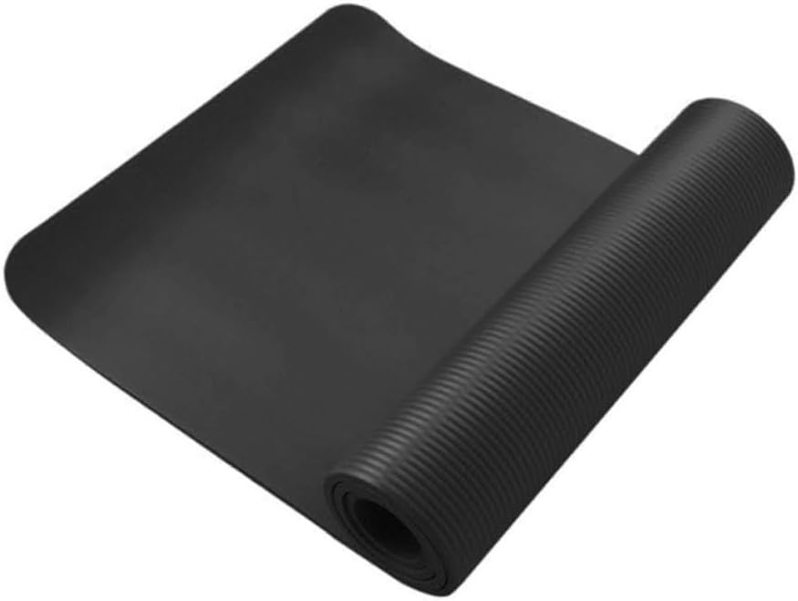 Anti-tear Non-slip Yoga Mat Black Moisture Resistant Textured Surface for Pilates Fitness Workout Multifunctional Exercise Mat for All Levels