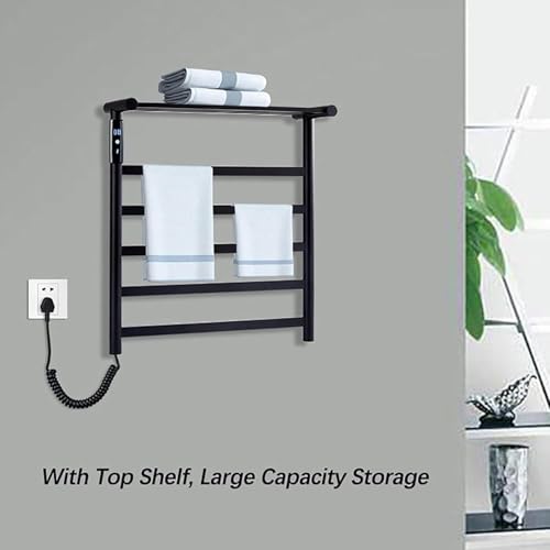 Toallero eléctrico para baños modernos con estante calefactable programable 6