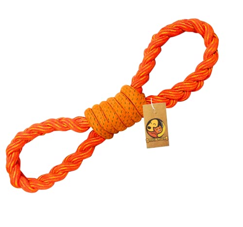 Image of Foodie Puppies Durable Pet Teeth Cleaning Chewing Biting Knotted Small Puppy Toys | 8-Shaped Durable Dog Training Toy for Medium Dogs with Natural Cotton (Shackle Rope Toy) | (Color May Vary)