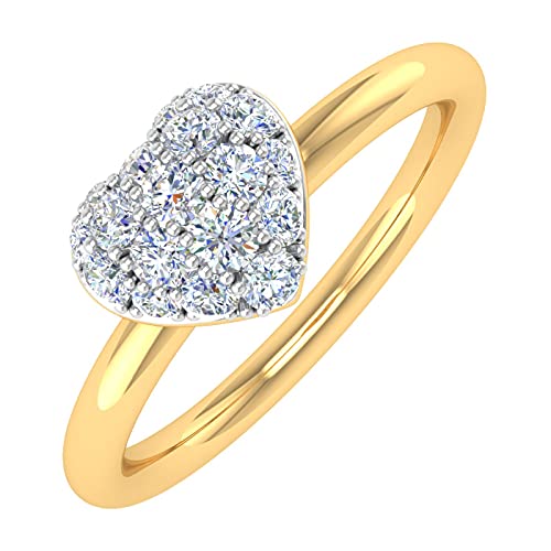 1/4 Carat Diamond Heart-Shaped Promise Ring Band in 10K Gold
