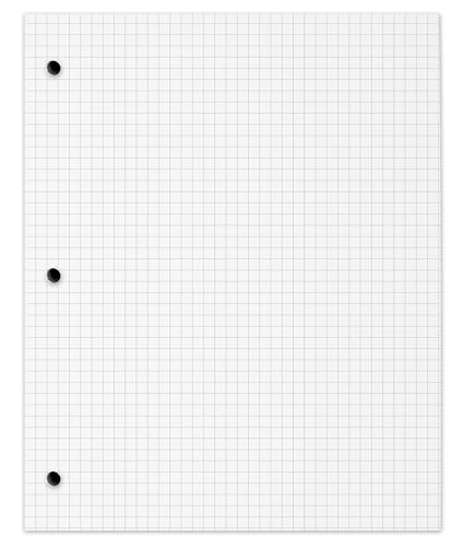 Hilroy Neatbook Wireless Notebook, 8.5" x 11", Quad Ruled, 4/1 inch and 5/1 inch pages, 3-Hole Punched, 160 Perforated Pages/80-Sheets, 1 Neatbook, Colour May Vary (05664)