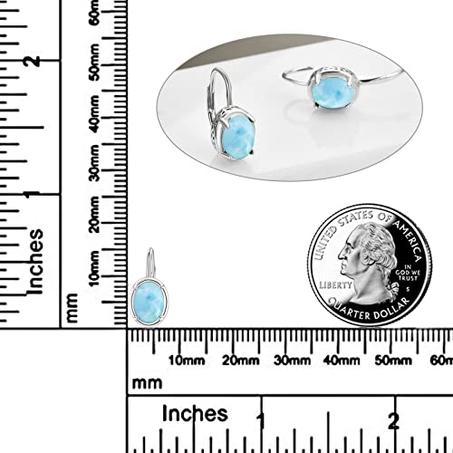 CRMAD Larimar/Opal/Turquoise/Moonstone/Rose Quartz/Malachite/Pearl/Black Onyx/Aquamarine Earrings for Women Sterling Silver Leverback Earrings Jewelry3
