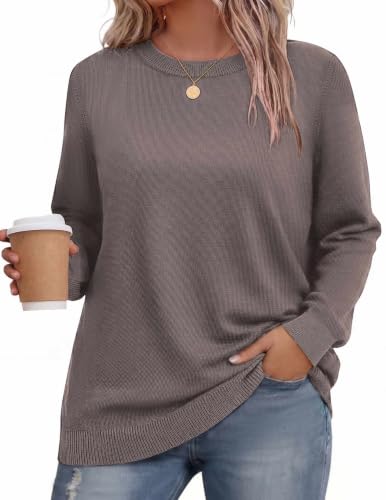 IN'VOLAND Women Plus Size Sweaters Fall Long Sleeve Pullover Sweater Tops