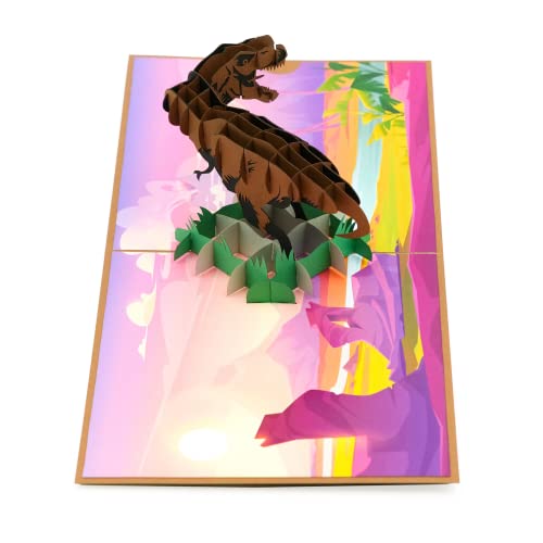 Image of Rykamia Dinosaur Pop Up Card - T-Rex & More, Perfect for Kids' Birthdays & All Occasions