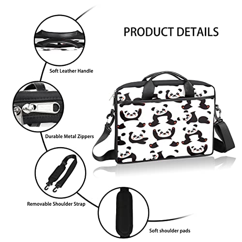 Funda para portátil contra arañazos con diseño de panda en lona resistente 4