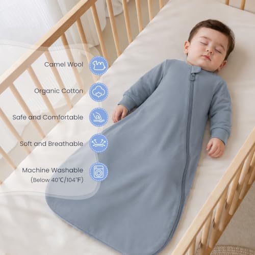 Image of Unisex Sleeping Bag for Babies and Toddlers 1.0 Tog Sleep Sack 6-18 Months, Newborn Sleep Sack, Wearable Blanket Baby, One Piece Long Sleeves, Gifts for Baby
