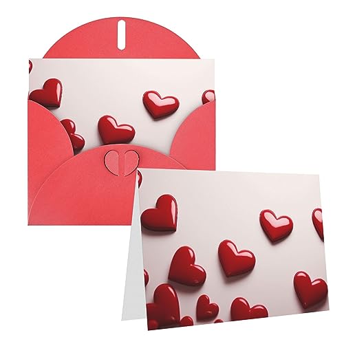 FHEDVBN ハートグリーティングカードセット ブランクカード 4x6インチ バースデーカード ウェディングカード お見舞いカード サンキューカード 封筒付きメモカード あらゆる機会に