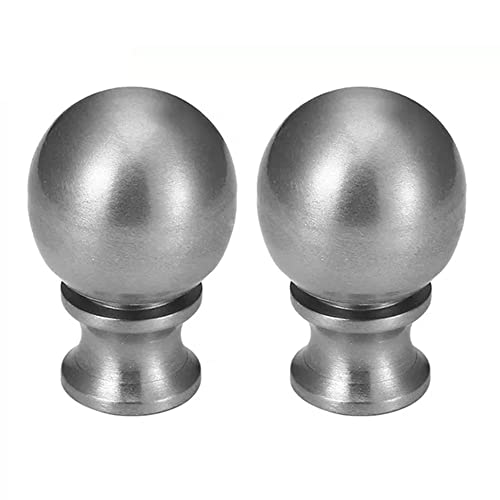 Image of Lamp Finial, 1-1 /2 Inch Oil Rubbed Bronze Steel Ball Knob Lamp Shade Finial Decoration Accessories for Tabletop Lamps or Floor Lamps (Nickel,2)