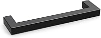 Goldenwarm 10-Pack 5 Inch Matte Black Cabinet Handles - 128mm Stainless Steel Drawer Pulls for Kitchen Bathroom Modern Hardware
