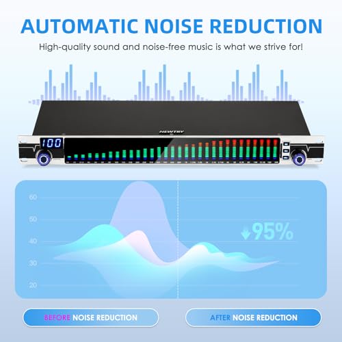 NEWTRY Home Audio Equalizer, 31-Band Audio Spectrum Analyzer, 1U Equalizer Home Audio, Stereo Equalizer Real Time Frequency Level Display 110V - Thumbnail 4